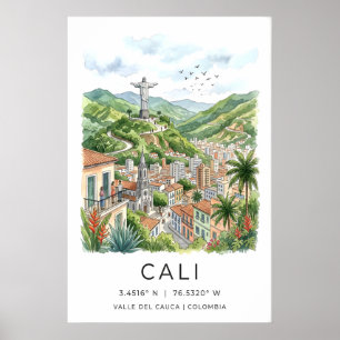 Cali Colombia Poster - Salsa Hoofdstad Cityscape