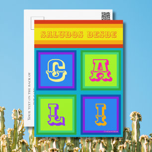 Cali Colombie couleur vacances Carte postale