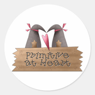 Cali Crows · Primitief van hart Ronde Sticker
