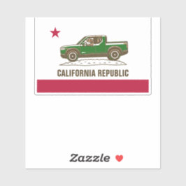 Cali Flag Beer in Truck (kleur/tekst wijzigen) GRO Sticker