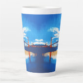 Cali, Golden Gate Bridge San Francisco Bay SQ SS Latte Mok (Voorkant)