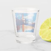 Cali, Golden Gate Bridge San Francisco Bay SQ SS Shot Glas (Achterkant)