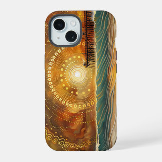 Cali Kustlijn Gloed: Zonsondergang Pier Hoesje iPhone 15 Hoesje