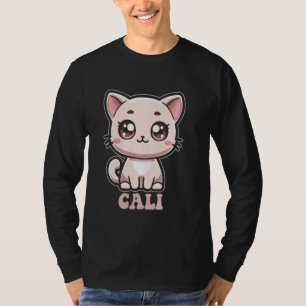 Cali Schattigee Kitty Cat Design voor meisjes Naam T-shirt