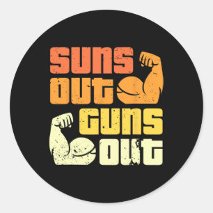 Cali Style Bodybuilding Sun's Out Guns Out Biceps Ronde Sticker