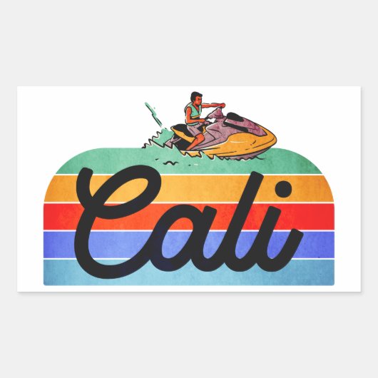 Cali Summer  Style Rechthoekige Sticker (Voorkant)
