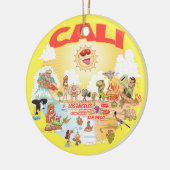 CALI Sunny California Round Ceramic Ornament (Links)