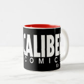 Caliber Comics XL logo zwarte koffie mok (Voorkant rechts)