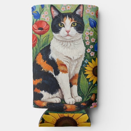 Calico Cat and Folk Art Sunflowers (Achterkant)