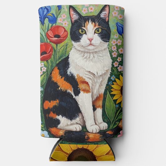 Calico Cat and Folk Art Sunflowers (Voorkant)