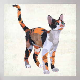 CALICO CAT Art. Poster