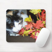Calico Cat Autumn Fall verlaat Mousepad Muismat (Met muis)