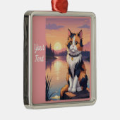Calico Cat by Lake Metalen Ornament (Rechts)