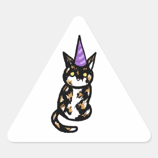 Calico Cat Celebration Sticker (Voorkant)