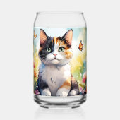 Calico Cat dans le jardin de printemps avec papill (Verso)