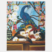 Calico Cat Dragon Red Fleece Deken (Voorkant)