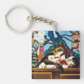 Calico Cat Dragon Red Sleutelhanger (Voorkant)