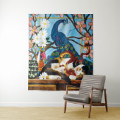 Calico Cat Dragon Red Wandkleed (In situ)