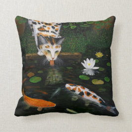 Calico Cat en Koi Fish Kussen