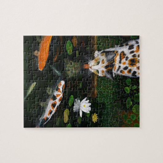 Calico Cat en Koi Fish Legpuzzel (Horizontaal)
