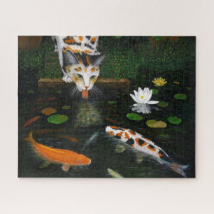Calico Cat en Koi Fish Legpuzzel