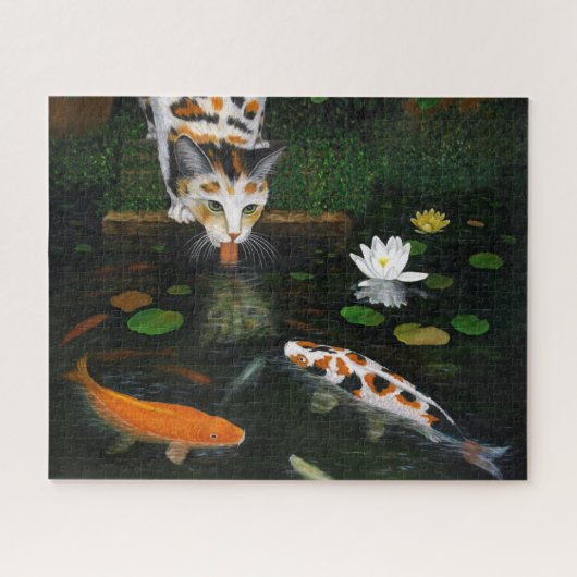 Calico Cat en Koi Fish Legpuzzel (Horizontaal)