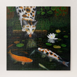 Calico Cat en Koi Fish Legpuzzel