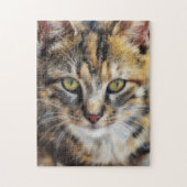 Calico Cat Face Art Puzzel Legpuzzel (Verticaal)