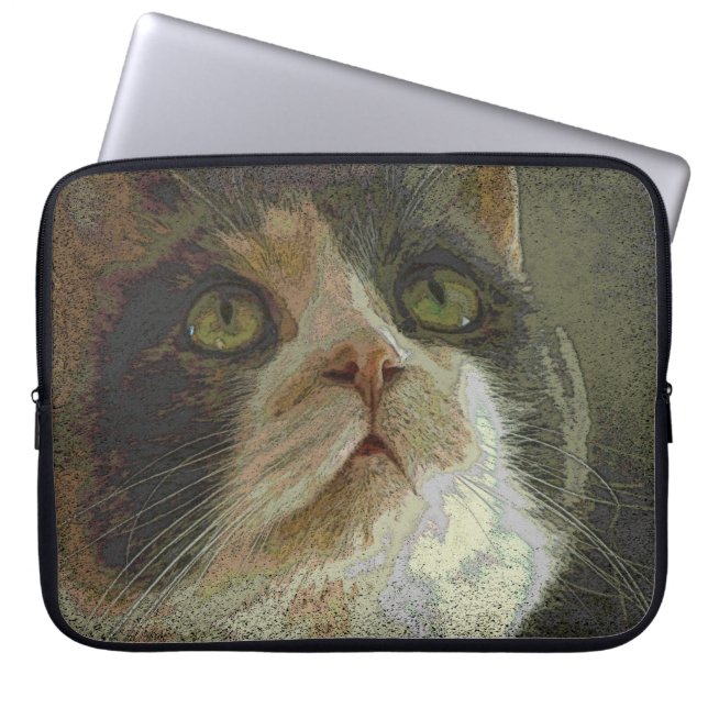 Calico Cat Face Laptop Sleeve (Voorkant)