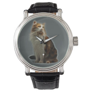 Calico Cat Fractal Horloge