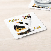 Calico Cat gepersonaliseerd Kartonnen Onderzetters (Gebogen)