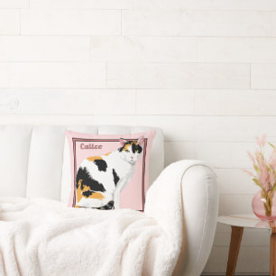 Calico Cat gepersonaliseerd Kussen