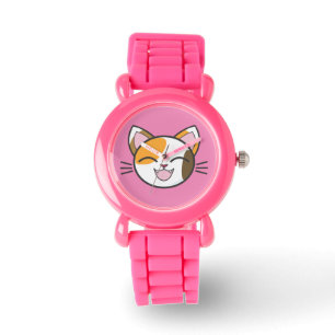 CALICO CAT GIRLS WRIST WATCH HORLOGE