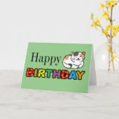 calico cat happy jarig kaart (Gele Bloem)