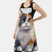 Calico Cat in de voorjaarstuin met vlinders Schort (Insitu)