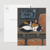 Calico Cat in het Briefkaart Potting Shed (Voorkant / Achterkant)