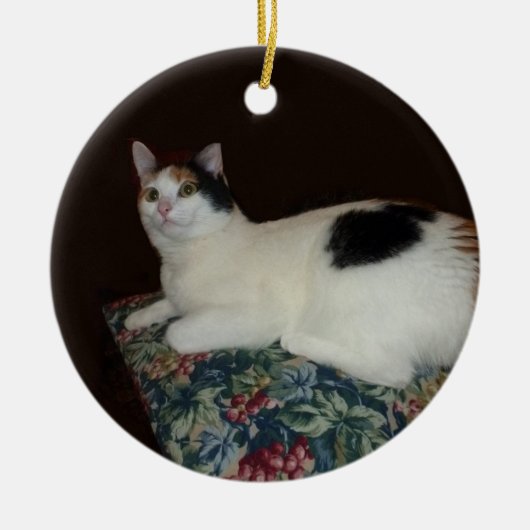 Calico Cat Keramisch Ornament (Voorkant)