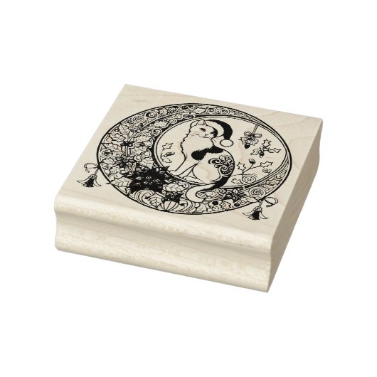Calico Cat Kerstmis Rubberstempel (Stempel)