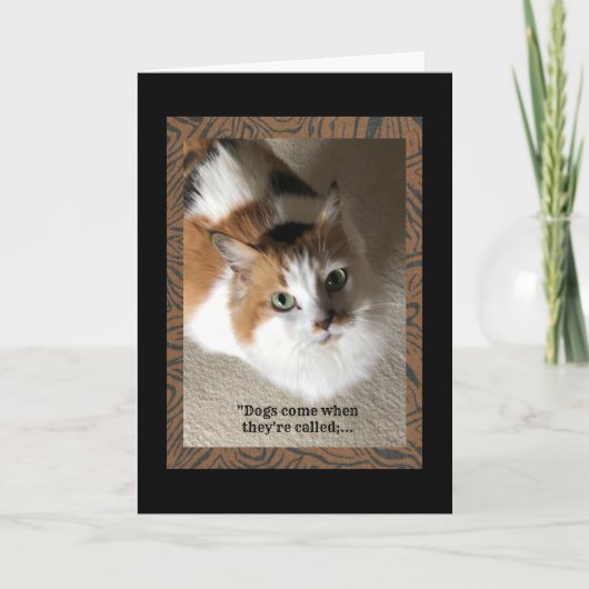 Calico Cat met humor Kaart (Voorkant)