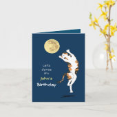 Calico Cat Moon Danser Carte Anniversaire (Fleur jaune)