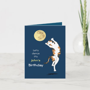 Calico Cat Moon Danser Carte Anniversaire