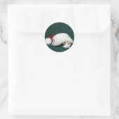 Calico cat Père Noël autocollant (Sac)