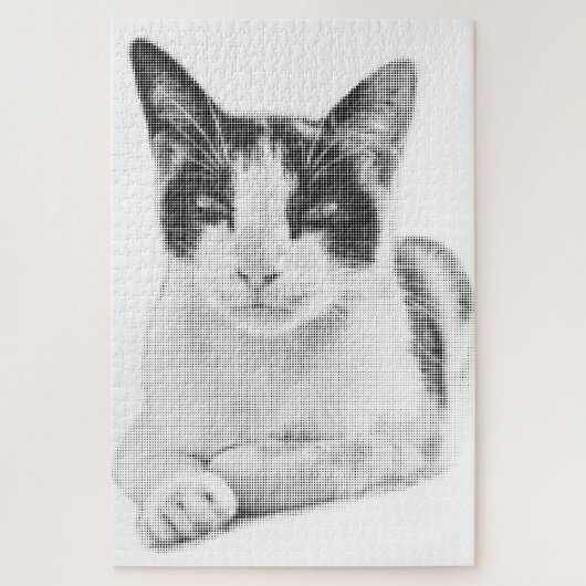 Calico Cat Retro Halftone Legpuzzel (Verticaal)