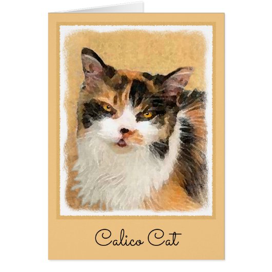 Calico Cat-schildering - Kute Original Cat Art (Voorkant)