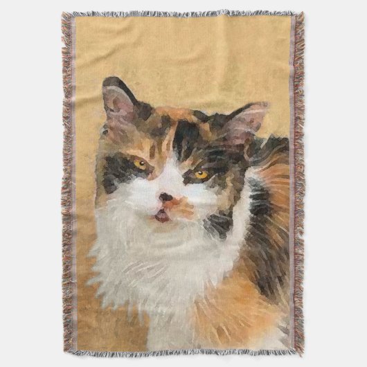 Calico Cat-schildering - Kute Original Cat Art Deken (Voorkant Verticaal)
