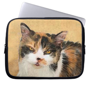 Calico Cat-schildering - Kute Original Cat Art Laptop Sleeve