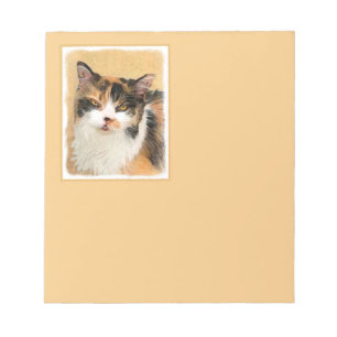 Calico Cat-schildering - Kute Original Cat Art Notitieblok