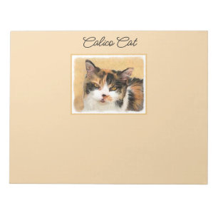 Calico Cat-schildering - Kute Original Cat Art Notitieblok