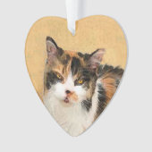 Calico Cat-schildering - Kute Original Cat Art Ornament (voorkant)