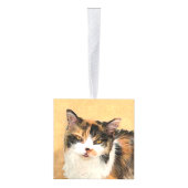 Calico Cat-schildering - Kute Original Cat Art Ornament (Rechts)